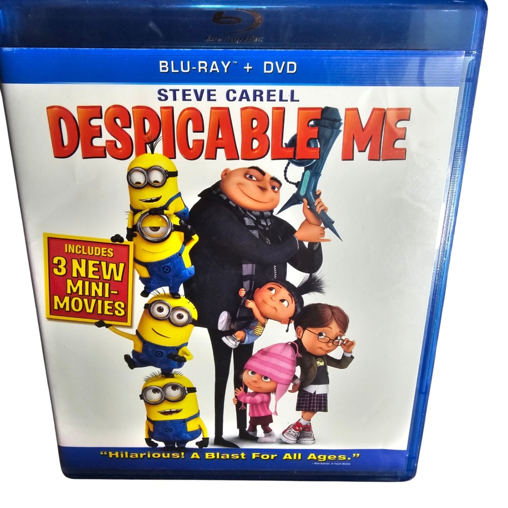 Despicable Me Blu-ray DVD Combo Pack 3 Mini-Movies Steve Carell Animated Movie